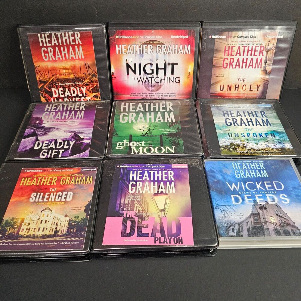 Lot of 9 Heather Graham Audiobooks, Brilliance Audio on CD Unabridged Library